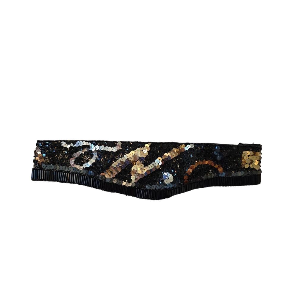 VTG 80s 90s Vibes Highly Sequined Beaded Elasticized Waist Cummerbund Womens
